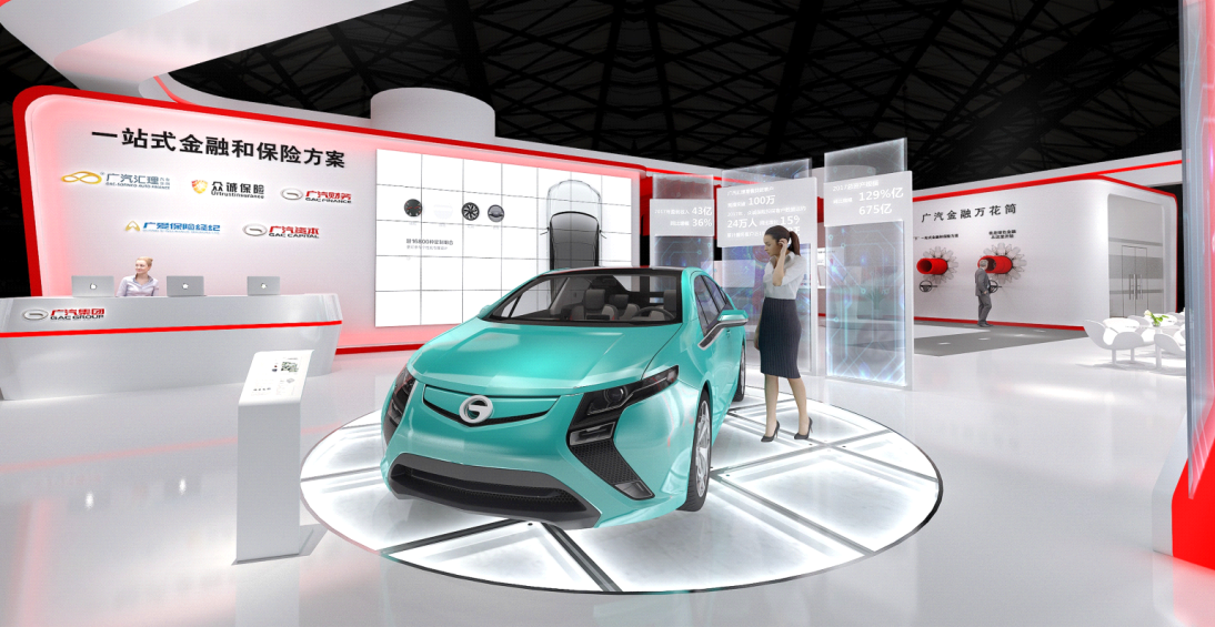 展台制作搭建图，广东工博会环保展台搭建案例
