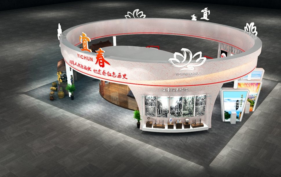 博览会博览会展台搭建南宁市，40平方消博会方案