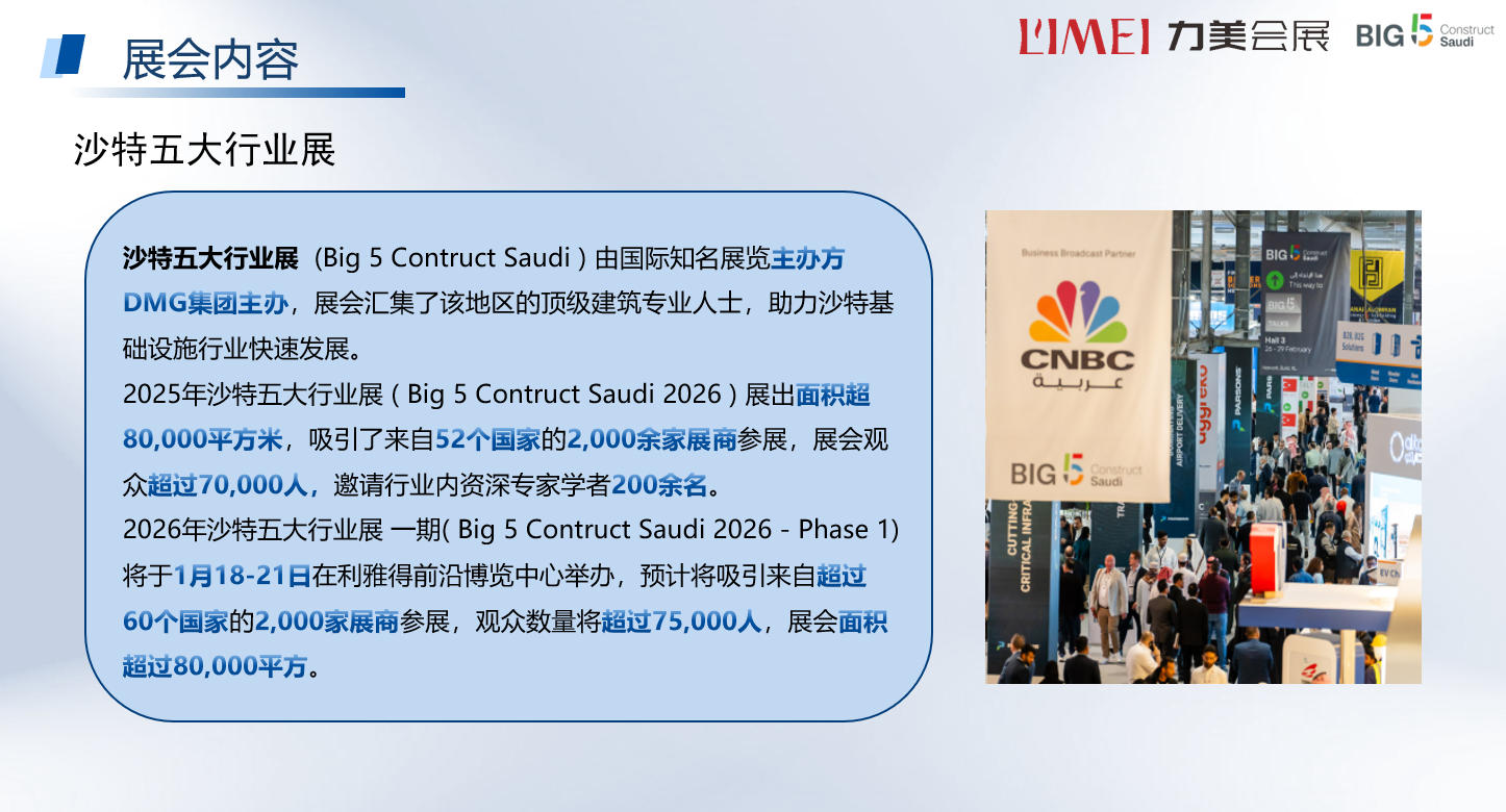 2026年沙特五大行业展(big5)简介 2026年沙特五大行业展(big5)简介
